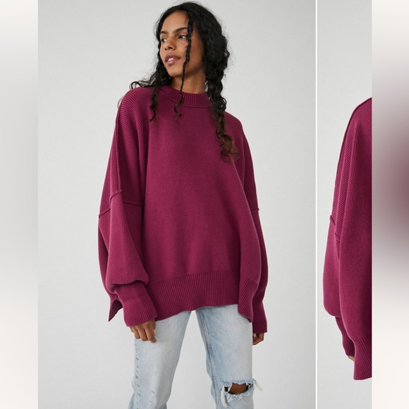 Free People Easy Street Tunic in Maroon (Red Motif) - Picture 1 of 4